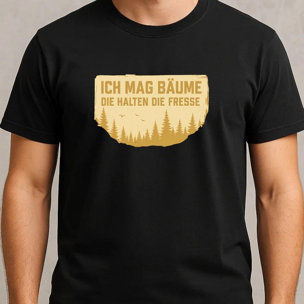 T-Shirt Herren Spruch lustig Ich mag Bäume Motiv Baumwolle Größe S bis 5XL