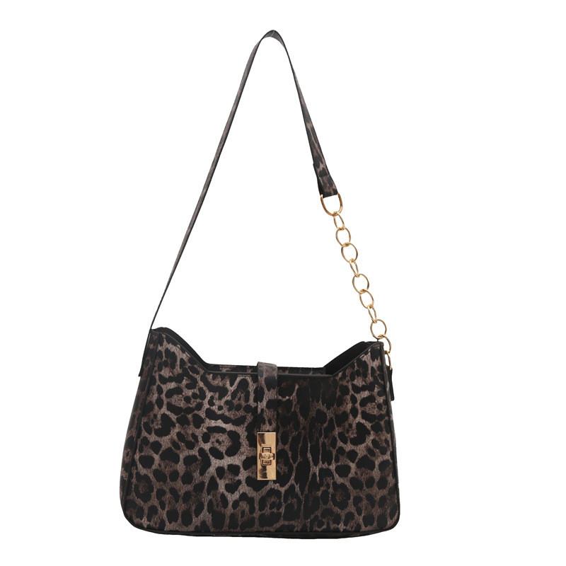 Trendy And Elegant Leopard Print Shoulder Bag With Chain For Everyday Use