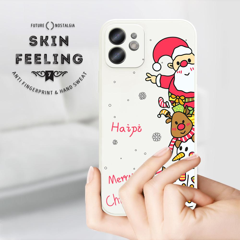 Kreslené vánoční vánoční pouzdro na telefon Redmi Xiaomi POCO Note 10 Pro 9 9A 9T 10C 8 7 11 Lite 5G X3 M3 Square Edge Soft Full Camera Protect Cover Case