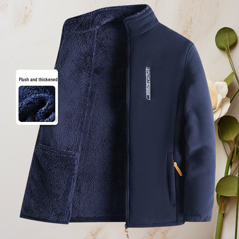 Men's Double-Sided Fleece Windbreaker Hoodie for Autumn/Winter