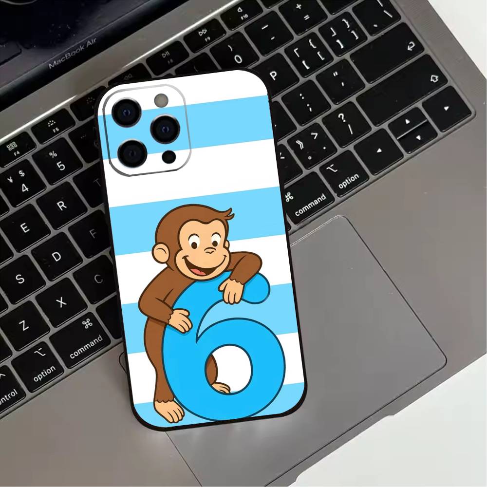 

Mokey C-Curious G-Georges Phone Case For iPhone 17,16,15,14,13,12,11 Plus,Pro Max,XS,Soft Silicone Black Cover iPhone15pro