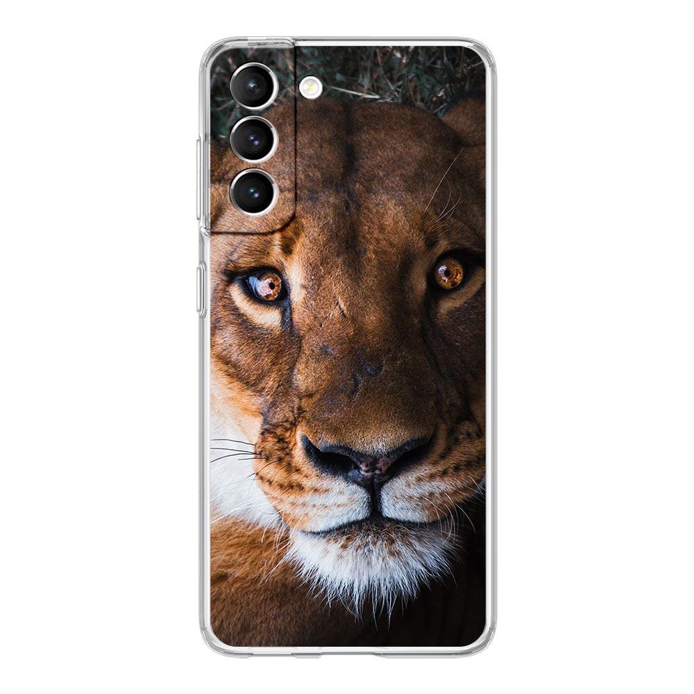 Phone Case For Samsung Galaxy S25 S24 S23 FE S22 Ultra S20 S21 5G S10 S9 Plus S10E S8 Soft Clear Cover Lion Alpha Male Cub