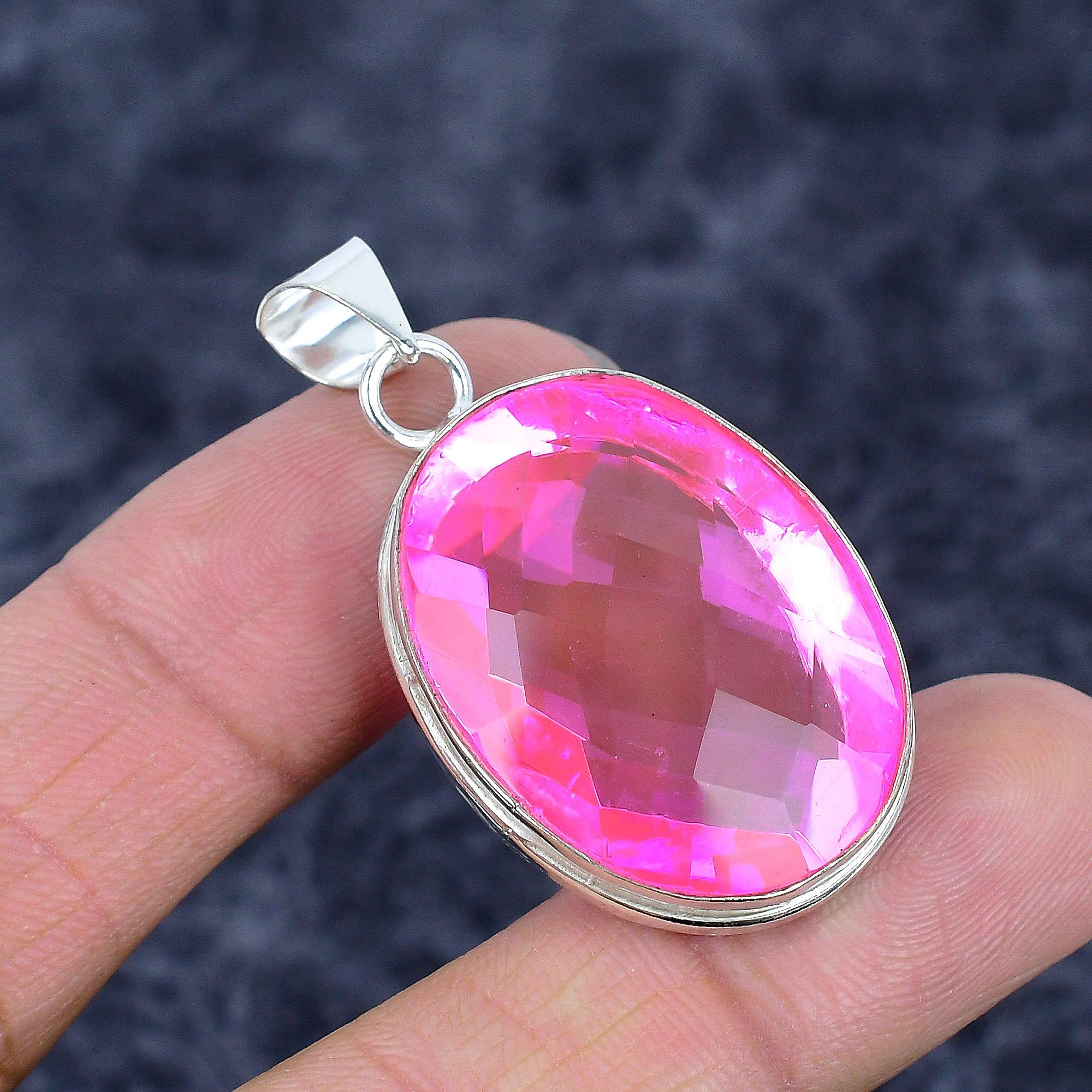 

Pink Kunzite Gemstone Handmade 925 Sterling Silver Jewelry Pendant 1.81 M-3241