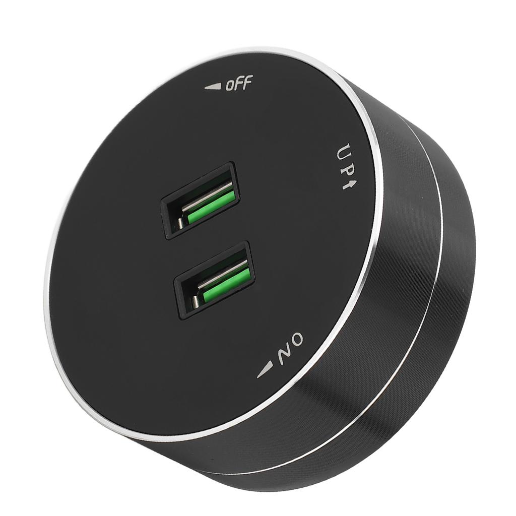 Akkubetriebener Stromschienenadapter Dual-USB-Anschluss Multifunktionaler Runder Steckdosenadapter mit Lichtanzeige