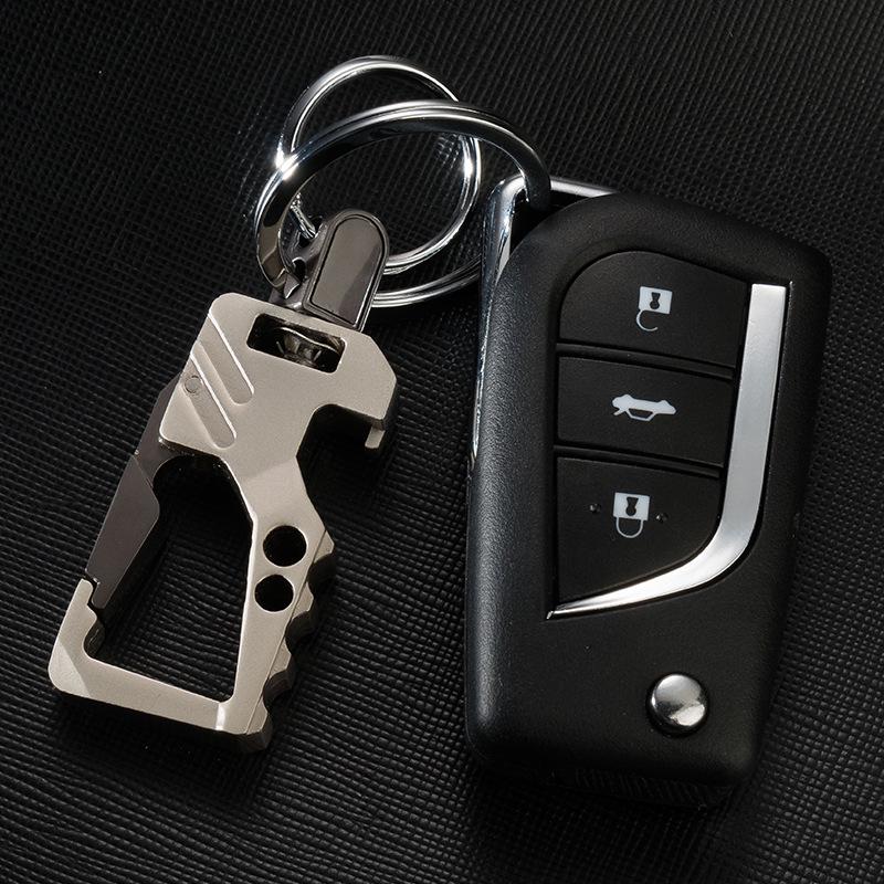 Aoma Customizable Men's Stainless Steel Keychain with Belt Loop Pendant