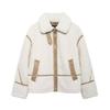 Womens Fleece Lined Zip-Up Jacket Double-Sided Warm Outerwear Casual Office Wear