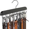 Sturdy 14 Hooks Wooden Belt Rack Non-Slip 360 Degrees Rotating Women Storage Hangers Space Saving Men Tie Belt Hangers Scarf
