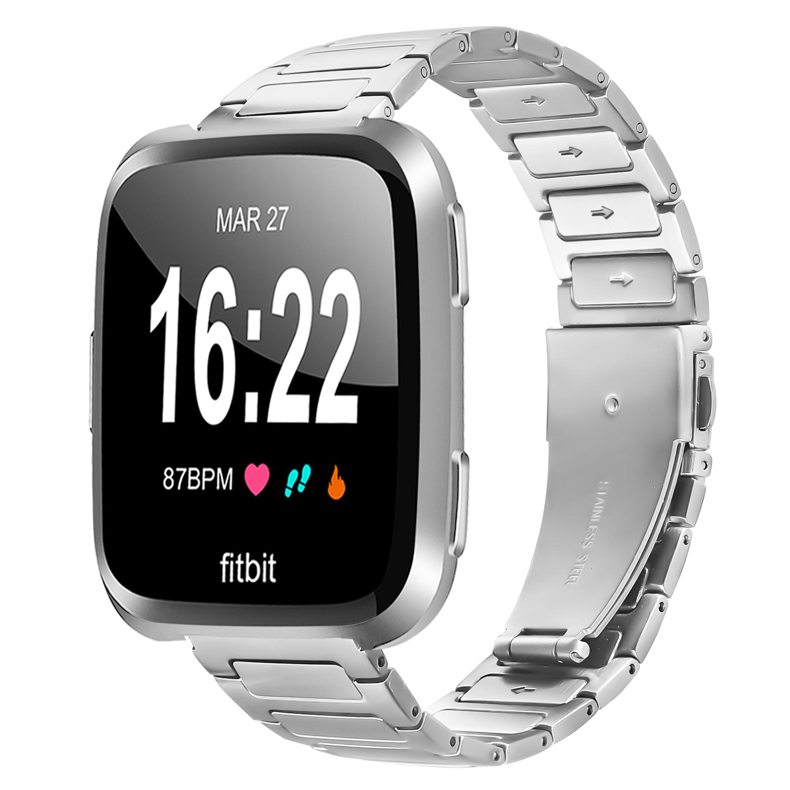 

Metal Watch Band for Fitbit Versa 2/Versa Lite/Versa Adjustable Watch Strap Silver