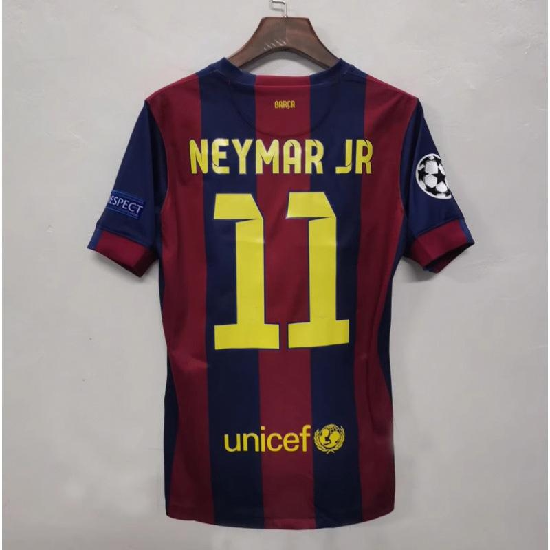 10-11 Barcelona Trikot 14-15 Heim Nr. 10 Nr. 11 Neymar Fußballtrikot Retro-Trikot M yellow