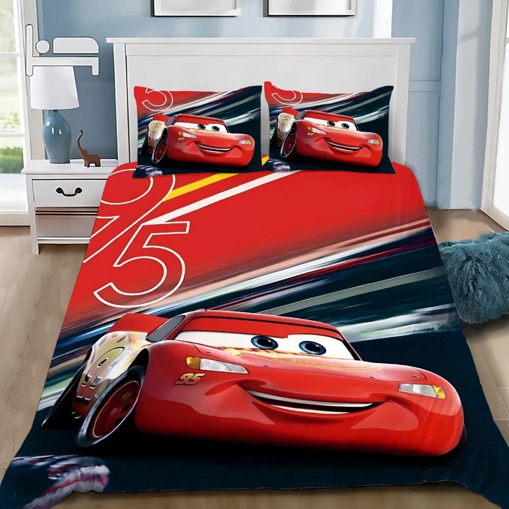 3D Print Racing Lightning Mcqueens Bedding SetGirls Adult Single Twin Queen Size Duvet Cover Pillowcase Bedding