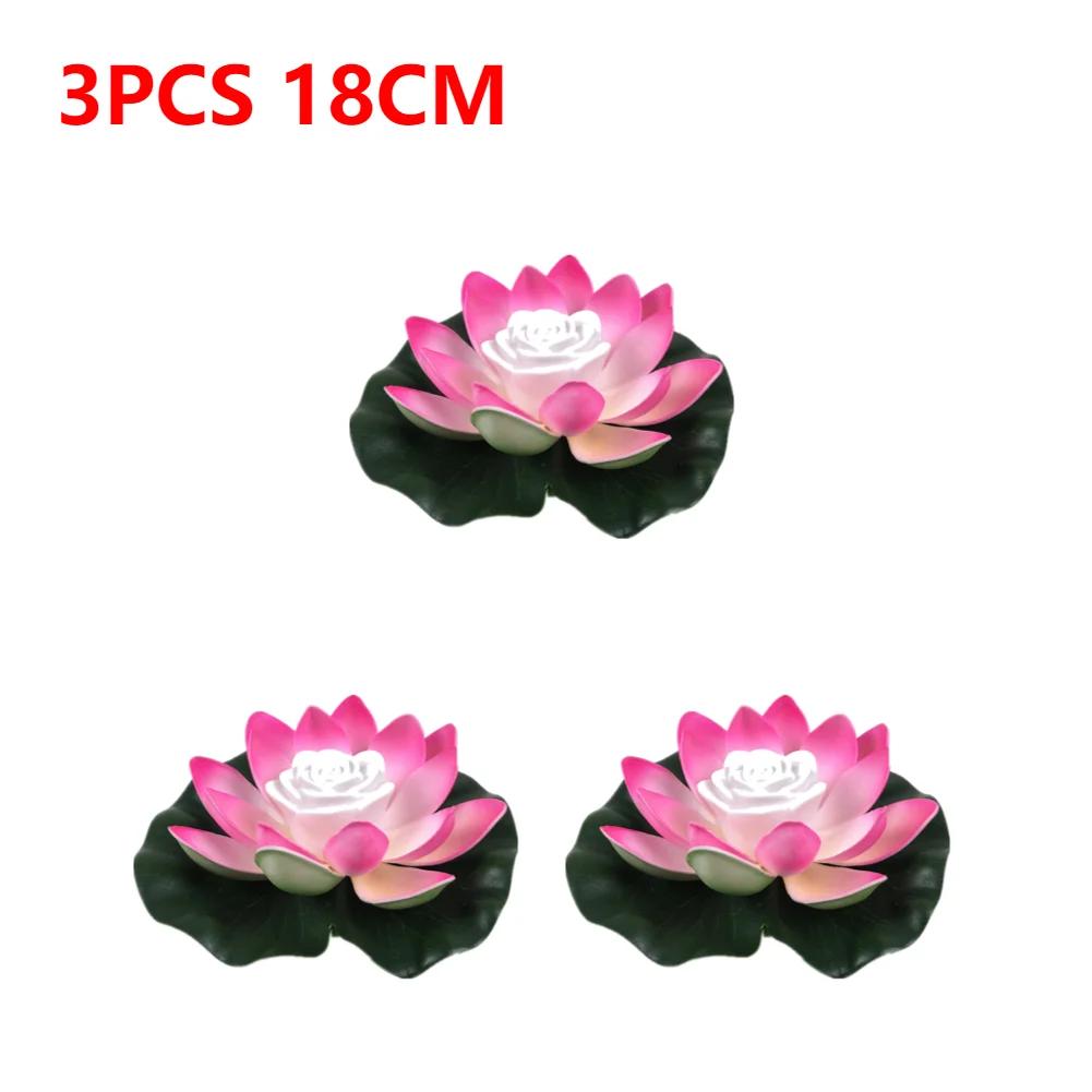 20-1Pcs Energy Saving Solar Powered Lamp Night Light LED 18cm Artifical Floating Lotus Garden Pool Pond Fountain Decoration