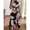 QICED Women's Fashion Summer Spring O-Neck Short Sleeve Casual Dresses