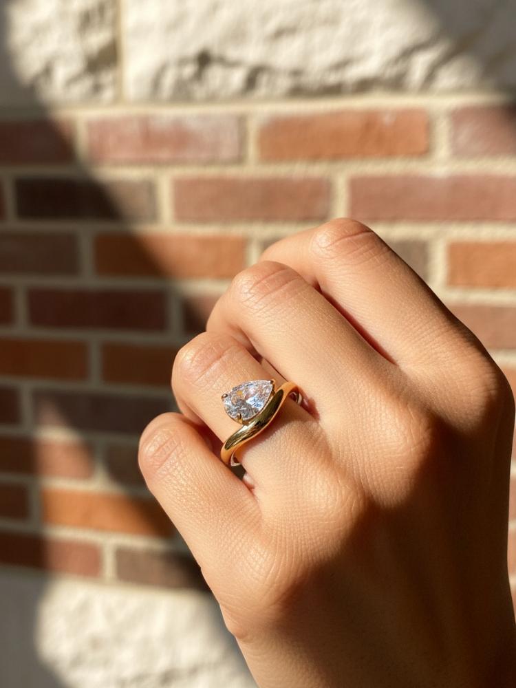 Jewlier 925 Sterling Silver Fashionable Waterdrop Zircon Ring For Women Engagement Wedding High Quality Luxury Fine Jewelry
