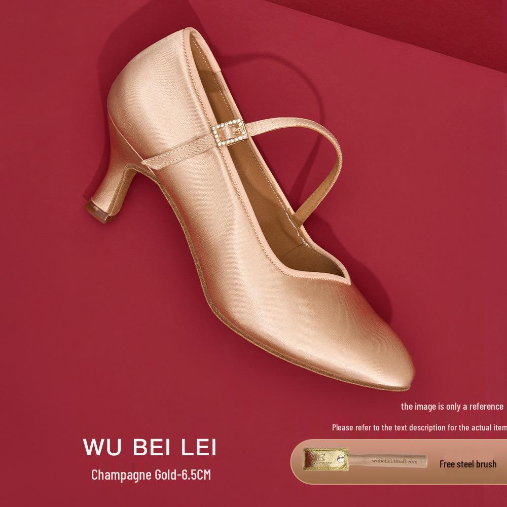 Scarpe Professionali da Ballo per Donna con Tacco Medio-Alto e Suola Morbida per Tango & Valzer