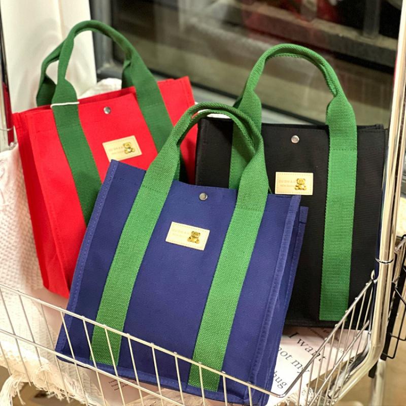 Female Canvas Tote Bag Organizer New Trendy Handbag Women Small Single Shoulder Bags Ladies Casual Top Handle Bags For Work Simple And Practical