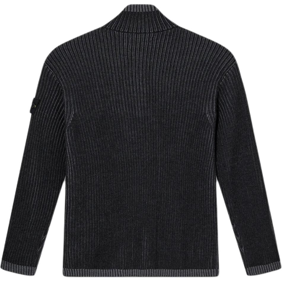 STONE ISLAND Svetr s logem a vysokým límcem, melírovaný antracitový, pánské topy, šedý 8115516C1-V0M65