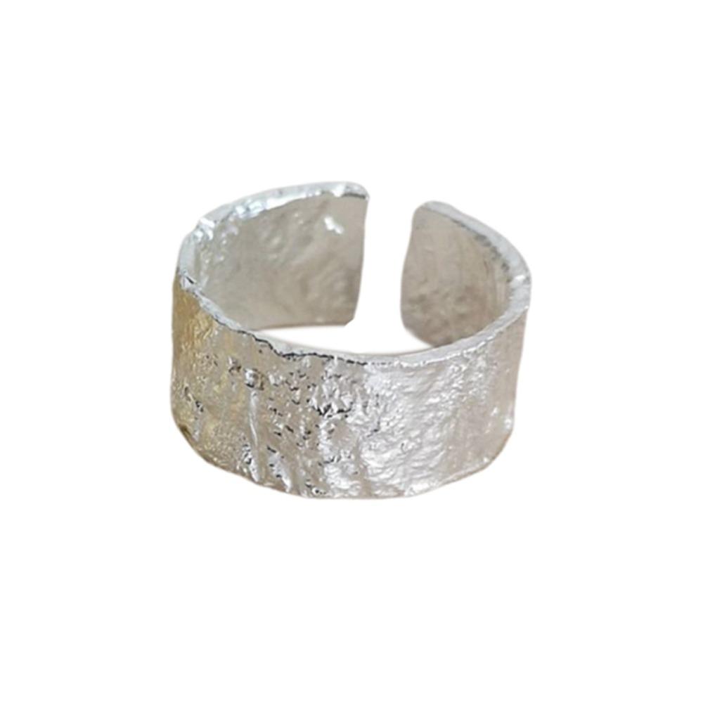 

Silver-Plated Geometric Open Ring Adjustable Size Wide Ring Silver-Plated Ring Women s Jewelry
