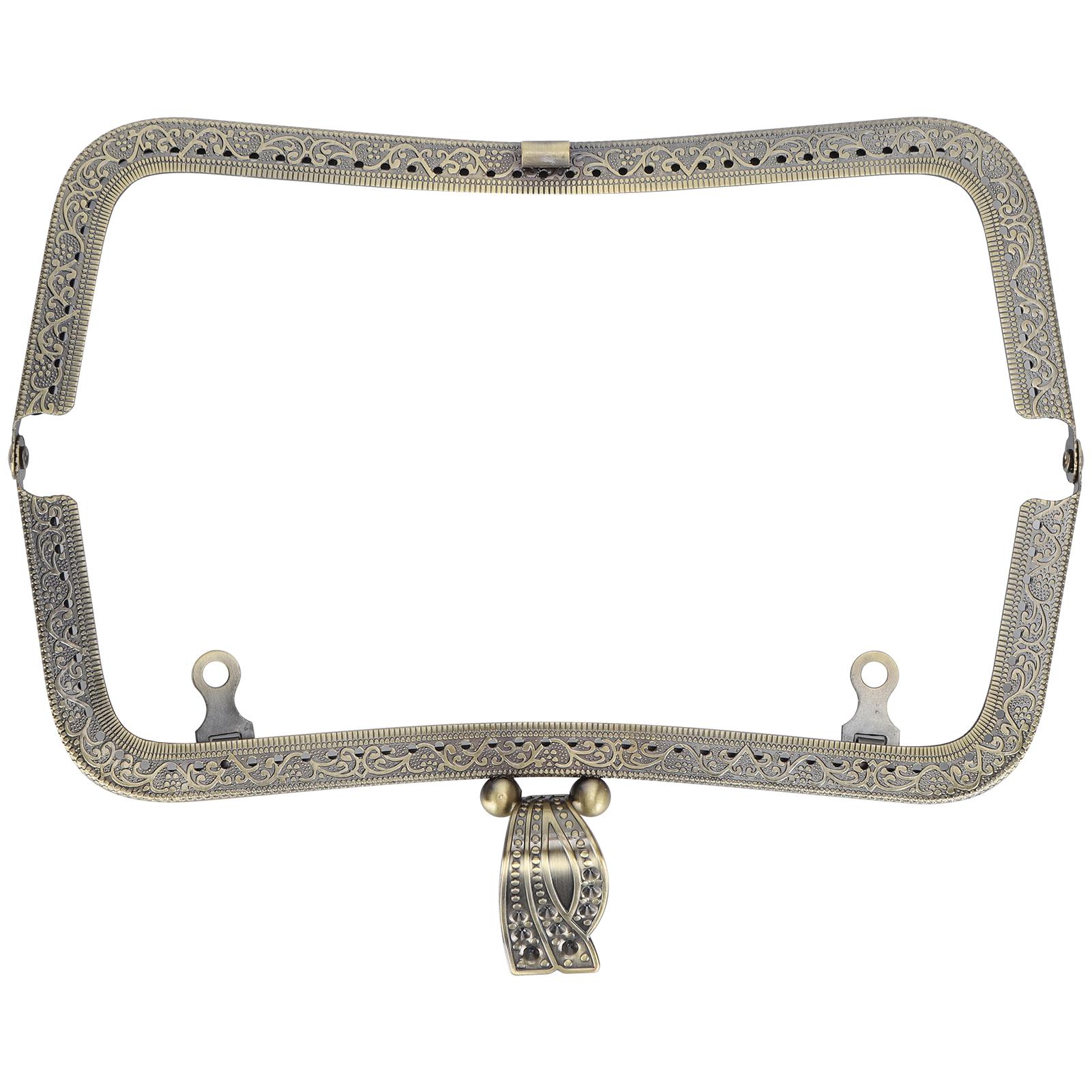 

Металлическая рамка для кошелька DIY Kiss Clasp Lock Retro Embossed Handle Hardware Accessories 20cmGun Black