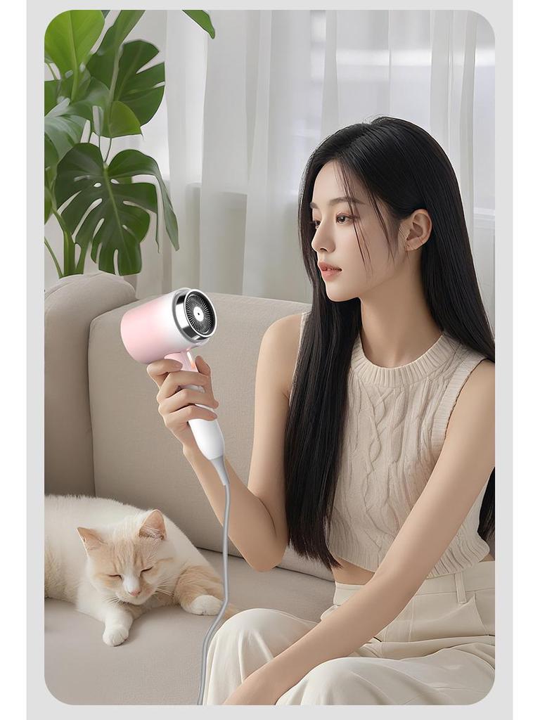Quiet, Foldable, Quick-Dry Hair Dryer with Negative Ions for Home & Travel