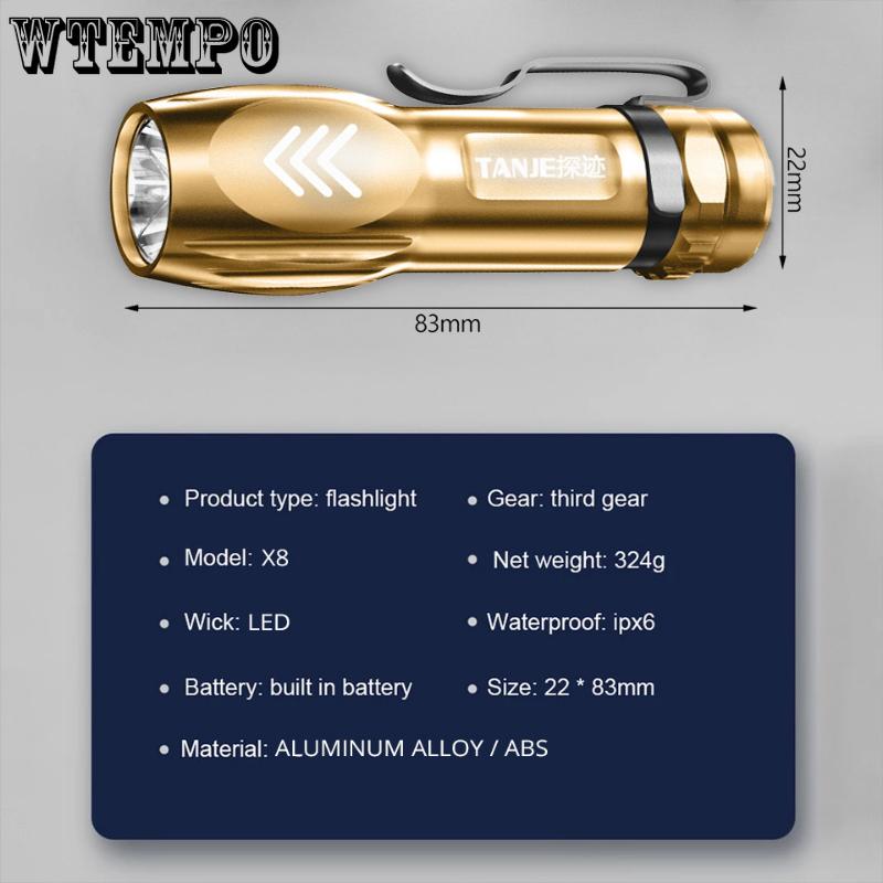 Mini Small Flashlight Multifunctional Strong Light Flashlight Outdoor Portable Flashlight Home USB Rechargeable Flashlight