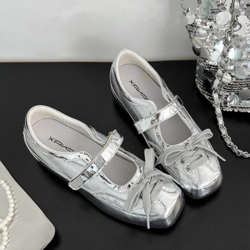 Retro inner fashion ballet shoes women's spring new casual sports small leather shoes Mary Jane shoes women