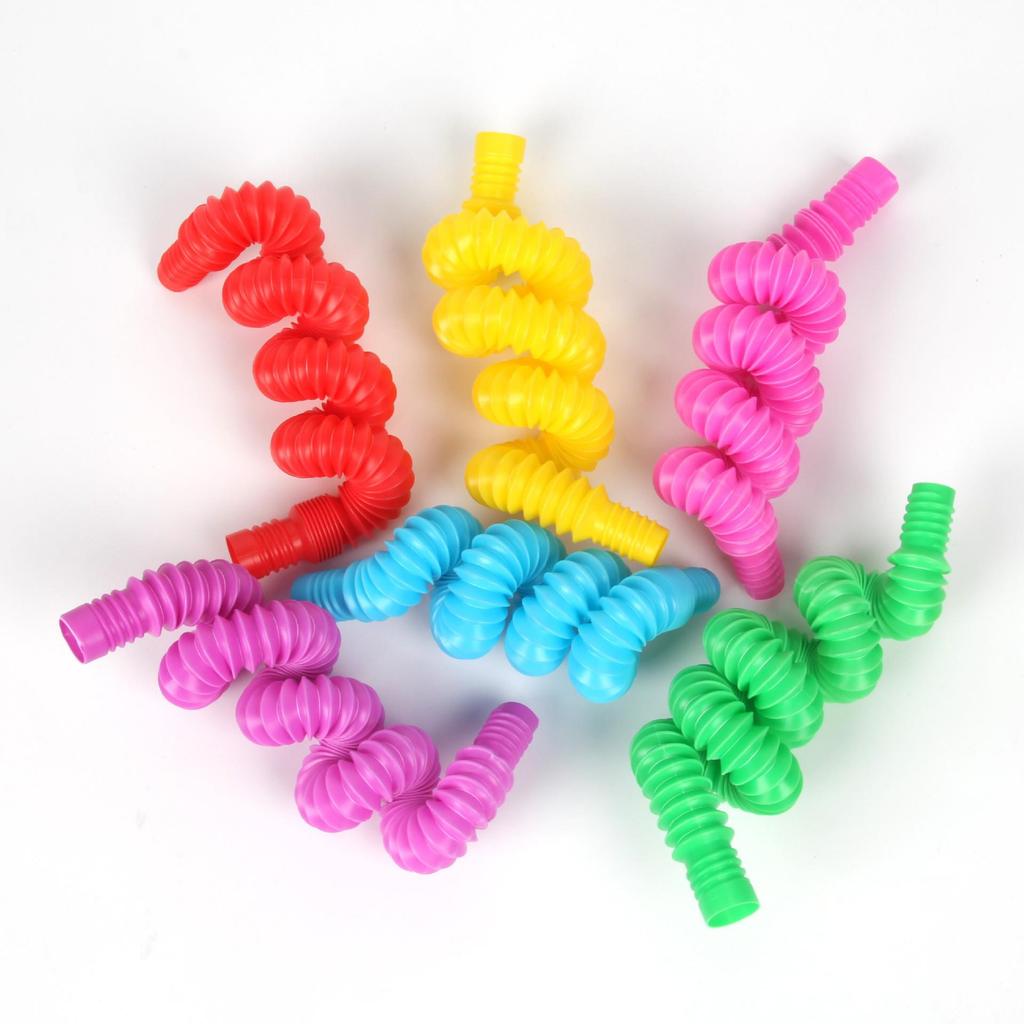 Colorful Stretch Pop Tube for Stress Relief - Corrugated and Telescopic