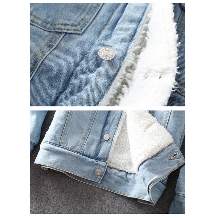 XS-5XL Men Winter Jacket Fleece Lined Outerwear Coat Fuax Fur Jacket Mens Thick Warm Denim Jackets