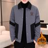 Men's Cotton-Padded Lapel Jacket - Thick, Warm, Casual Wear for Autumn and Winter