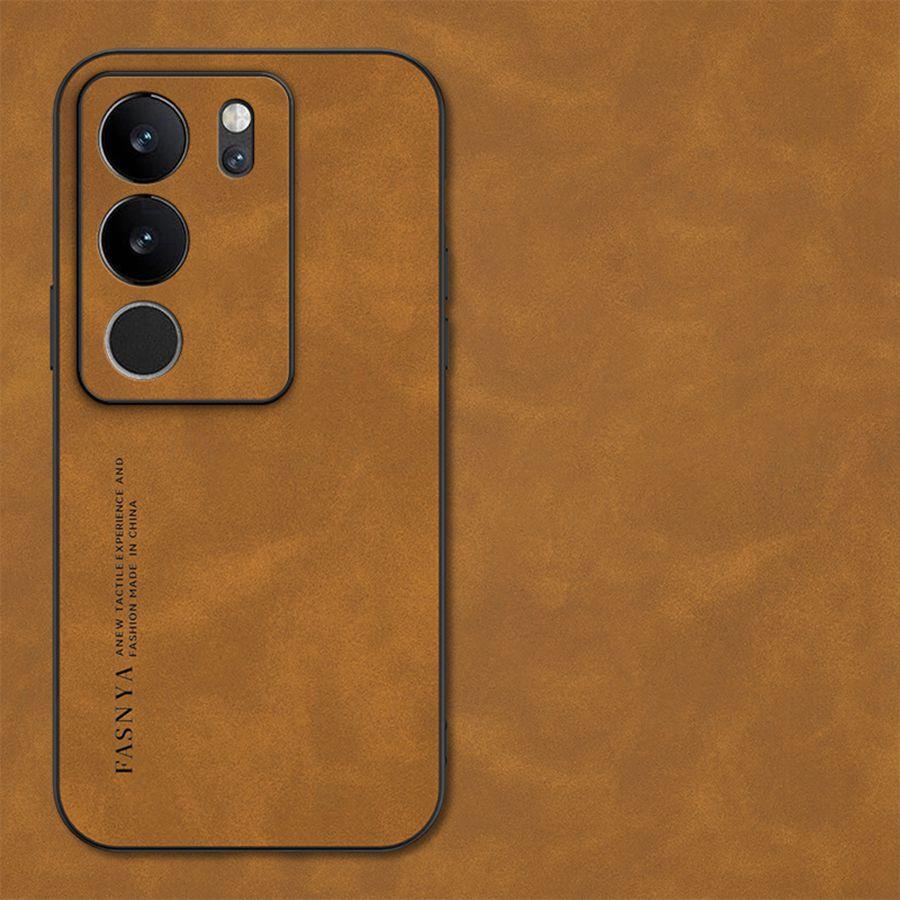 Sheepskin Leather Soft Case For Vivo V60 Lite Y28S V40 V30 SE V23 Y27 Y72 Y52 5G V21 V25 V29 V29E Y18 Y04 Y20 Y21 Y33 Y29 Y19S Y31 Luxury Matte Cover