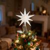Christmas Star Tree Topper With Lights Winter Holiday Treetop Decorations Christmas Tree Top Ornaments Star For Office Indoor