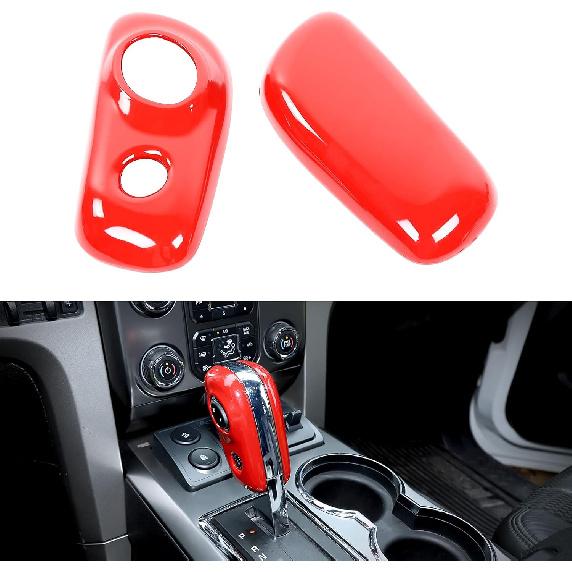 

JeCar Red Gear Shift Knob Cover Trim Interior Accessories for 2009-2014 Ford F150 Raptor красный