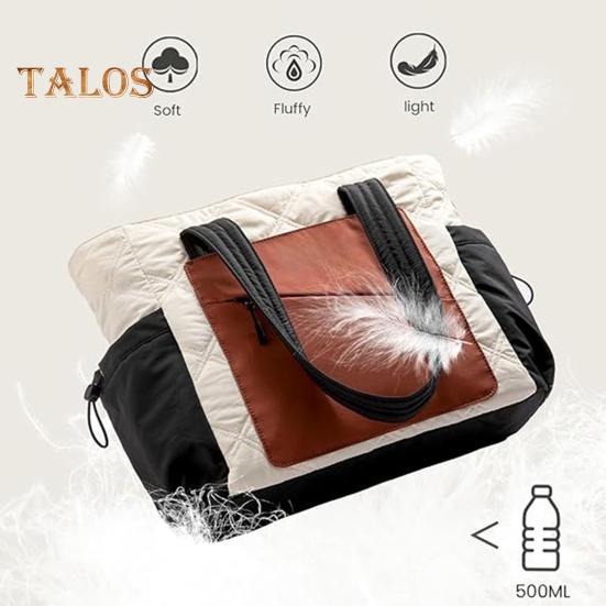 Dámská taška tote s držákem na pohár, barevně blokovaná, psaníčko, kabelka, prošívaná taška puffer přes rameno se zipovými kapsami na cestování, do práce, na ulici