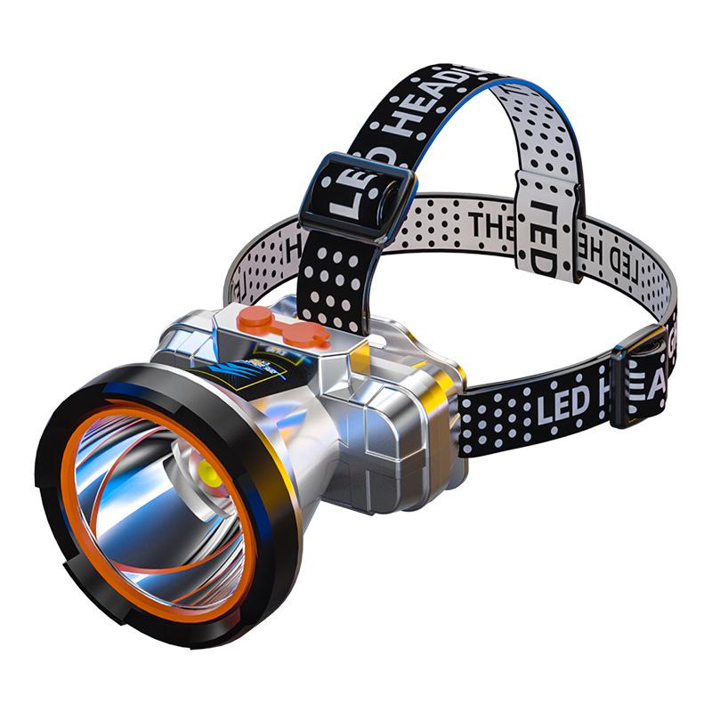 Ultra-Bright Rechargeable Waterproof Headlamp for Night Fishing and Mining - Long-Range, Long Battery Life.
