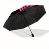 1pc Abstract Pattern Automatic Folding Umbrella, Portable & Foldable Design with 8 Ribs, Casual Outdoor Accessory Halloween and Christmas gi