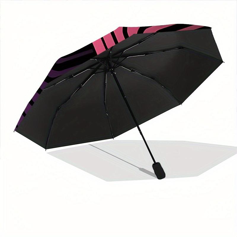 1pc Abstract Pattern Automatic Folding Umbrella, Portable & Foldable Design with 8 Ribs, Casual Outdoor Accessory Halloween and Christmas gi