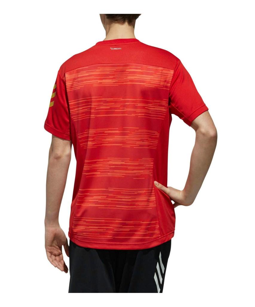 Adidas Border 5T 2nd FTI94 Scarlet Size Size Men's V-Shirt, Uniform, (DU9586), J/L (Japan L)