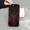 Red and black Gothic style phone case suitable for iPhone 17 16 15 14 13 12 11 Pro/Max/Plus anti drop and shockproof back cover