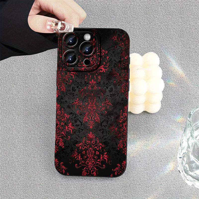 Red and black Gothic style phone case suitable for iPhone 17 16 15 14 13 12 11 Pro/Max/Plus anti drop and shockproof back cover