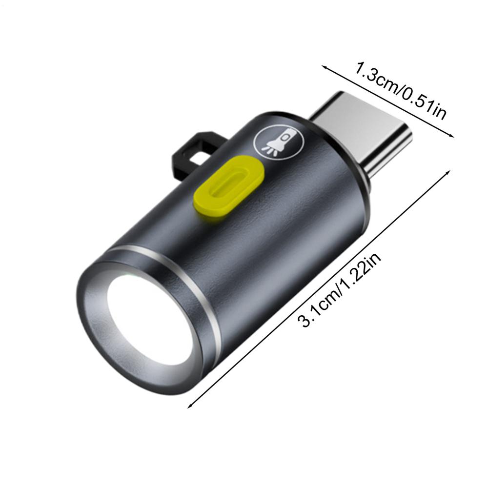 Mini Type-C Flashlight Pocket Outdoor Lighting Device Outdoor Emergency Lamp Pocket Keychain Flashlights Small Torch Light