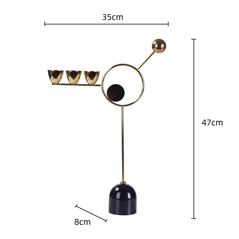 Metal Candlestick Geometric Hollow Candle Stand Hollowed-out Metal Ornament Candle Holder Centerpieces Home Decoration