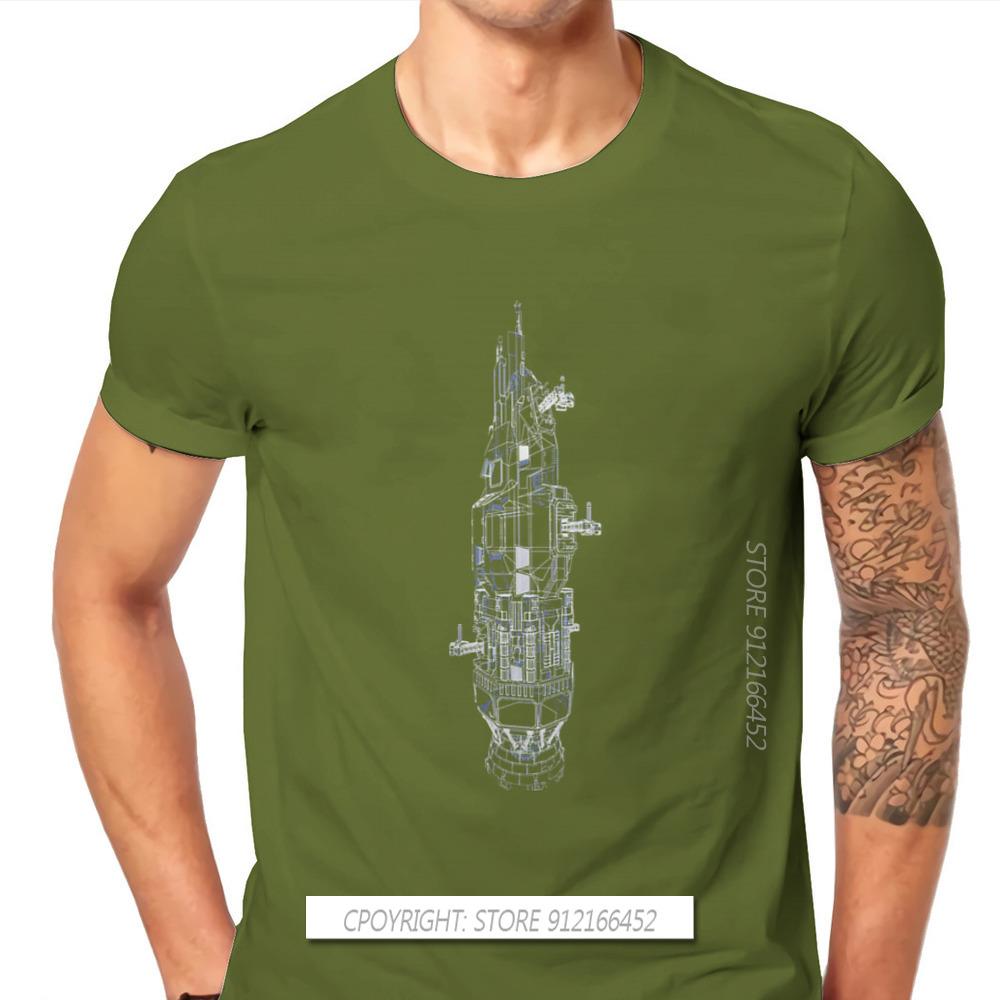 Rocinante Technical Blueprint TShirt The Expanse TV New Design Gift Idea T Shirt For Men CCCP Rocket Mars Graphic T-shirts