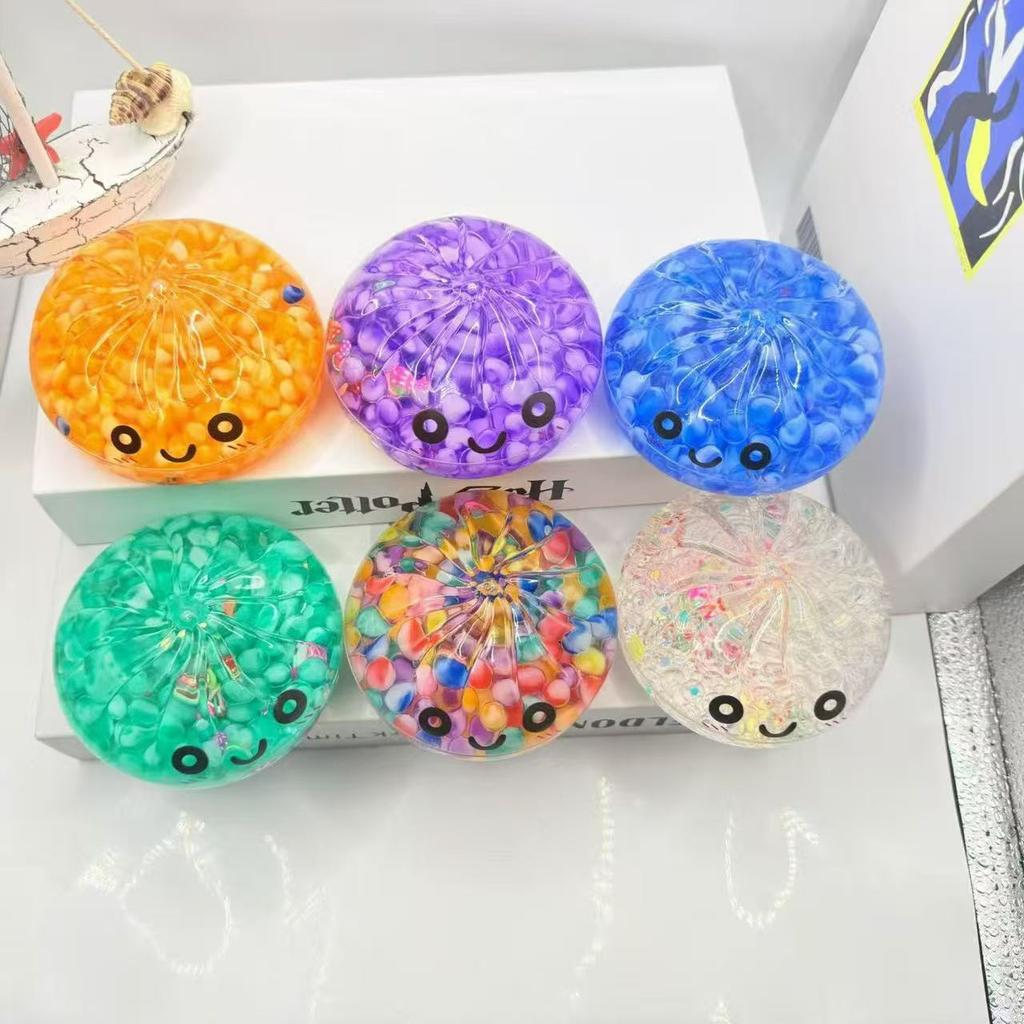 Colorful Bubble Dumpling Squeeze With Steamer Soft Tpr Dough Ball Decompression Fidget Toy Funny Creative Bun Gift
