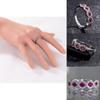 Stunning Ruby Right Hand Ring Silver Eternal Bridal Band For Women