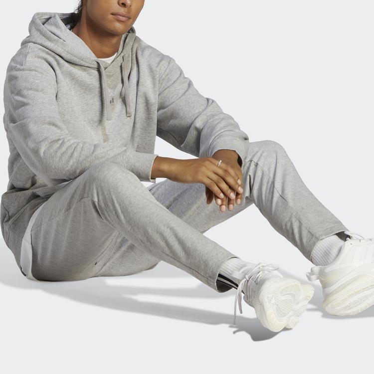 Adidas Essentials Solid Color Logo Print Joggers Men Bottoms Gray IC9411