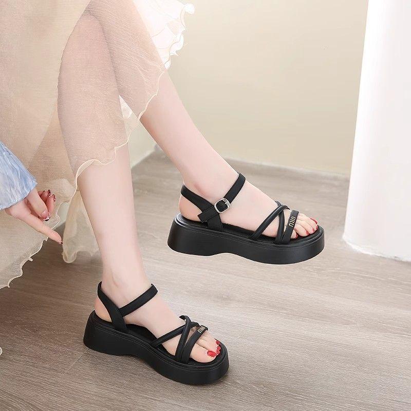 Open toes niche fresh skirt sandals summer new fashion versatile beach shoes