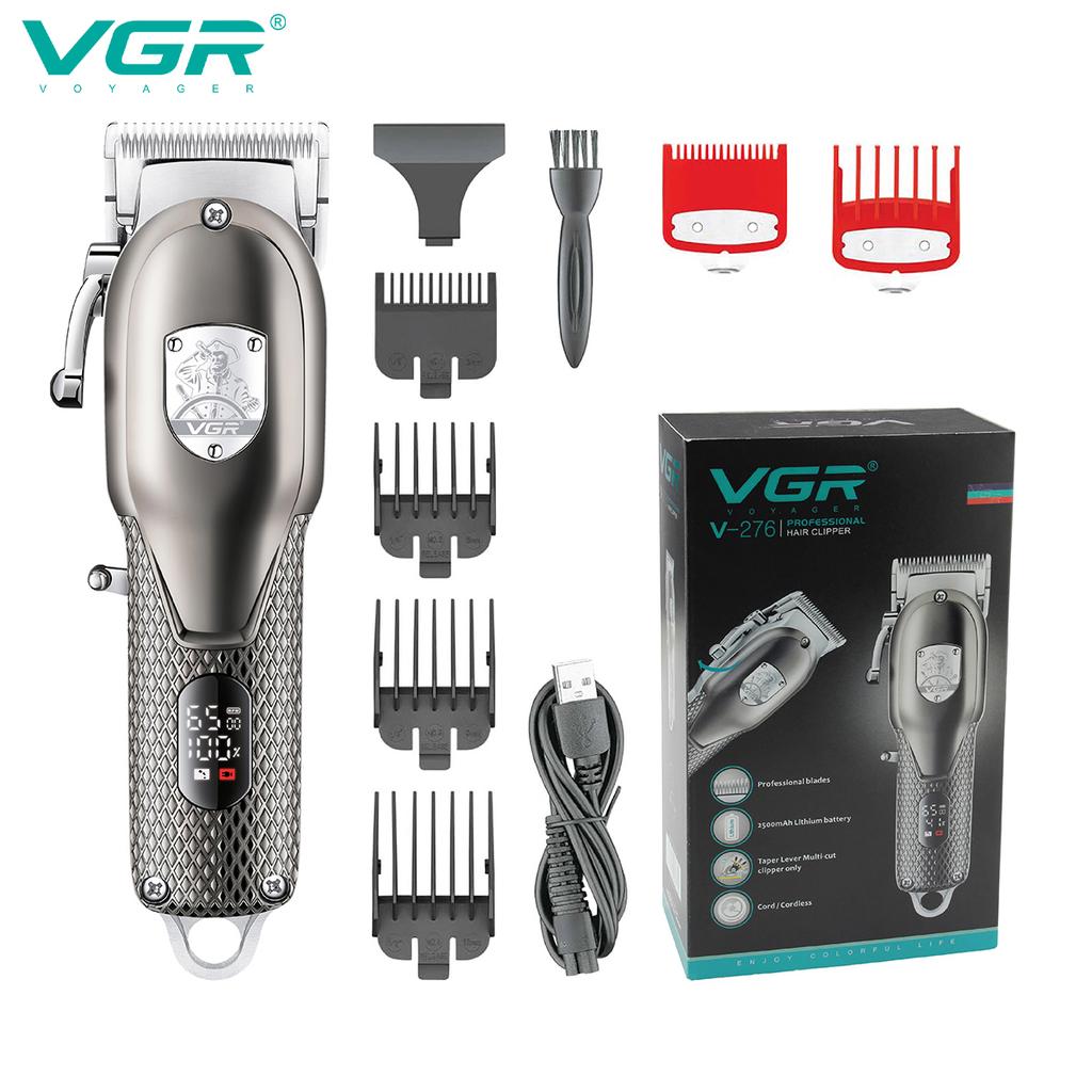Original VGR Haarschneider für Männer Professioneller Haartrimmer Wiederaufladbarer Trimmer Rasierer Haarschneide-Set mit LED Digitalanzeige V-276