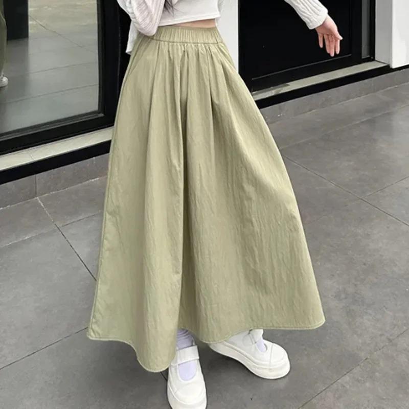 Summer Women Fashion Colorful Long Skirts Girls Versatile Comfortable Elastic Dress Concise Leisure Vacation Skirt
