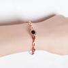 Rose Gold Plated Color Gold Purple Gold Luxury Black Hollow Round Glossy Bracelet Jewelry