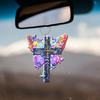 Butterfly Jesus Cross Visící Ornament Měsíc Americká vlajka Přívěsek Interiér auta pro auto Příslušenství zpětných zrcátek Přívěsek na vánoční stromeček