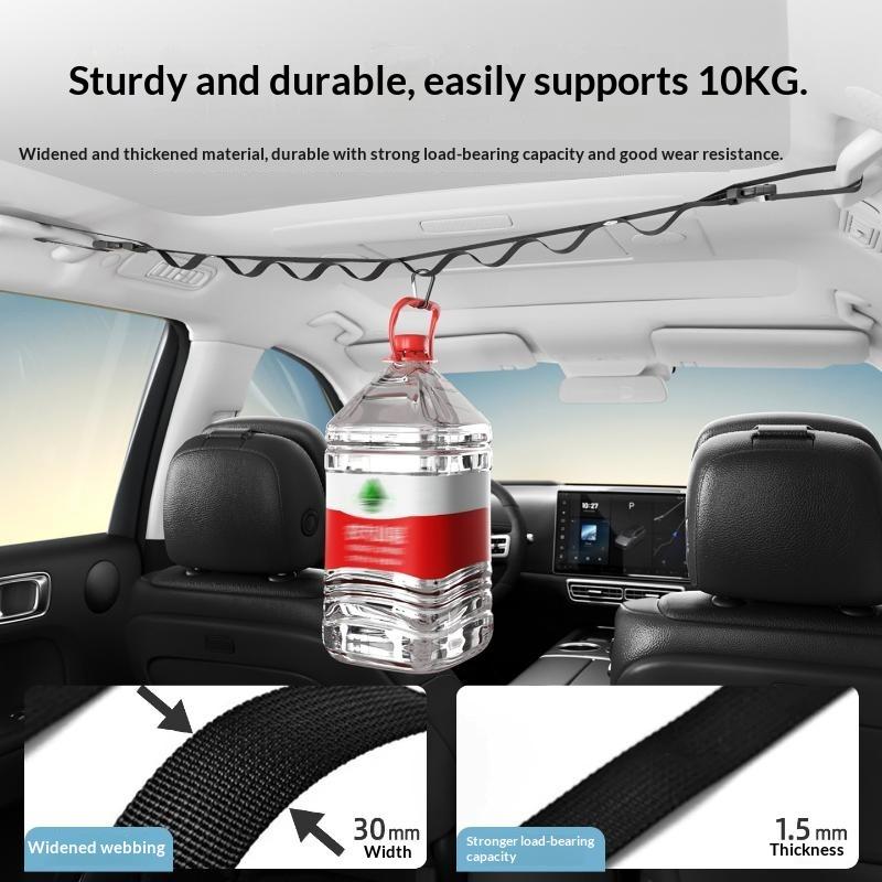 Car Clothes Drying Rope Easy To Store Multifunctional Hanging Hanger for Car Rear Seats Outdoor Road Trip Camping